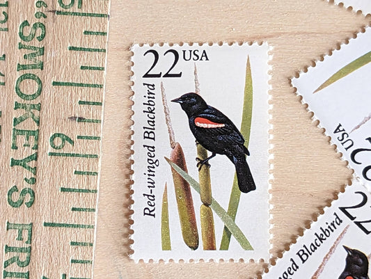 5 Red-Winged Blackbird, 22 Cent, 1987, Unused Postage Stamps